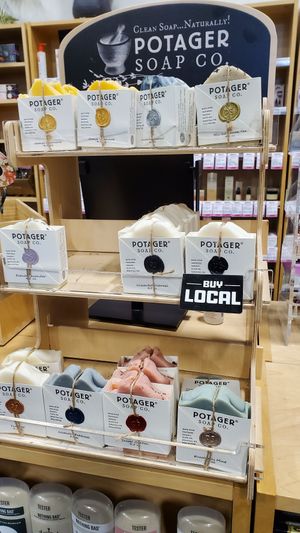 vegan beauty products like soap, face body wash, nail polish, essential oils, etc. at Roots Natural Foods in Leominster