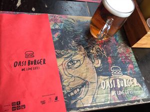 Arty at Oasi Burger in East London