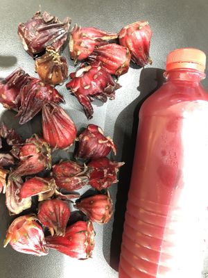 Sorrel juice  at Rawmantic Kitchen in Kingston