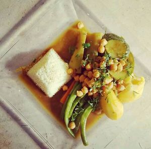 Vegetable Tajine - Maroccan vegetable plate at Punto de Reunion in Merida