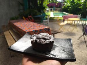 Chocolate brownie
 at Punto de Reunion in Merida