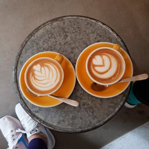 Oat cappuccinos at The Fields Beneath in North West London