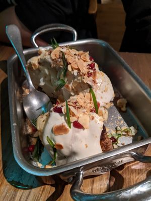 Cauliflower with tahina, pomegranate and almonds at Sumac in Reykjavik