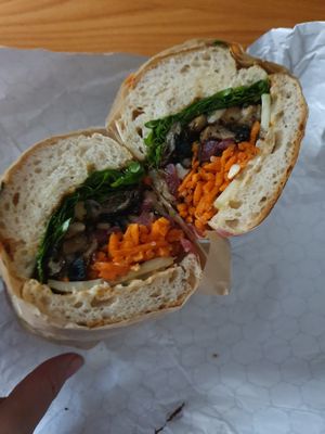 Vegan Bahn Mi sandwich (from deli)  at Sacramento Natural Foods Co-op in Sacramento