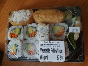 Vegan nori rolls and inari  at Sacramento Natural Foods Co-op in Sacramento