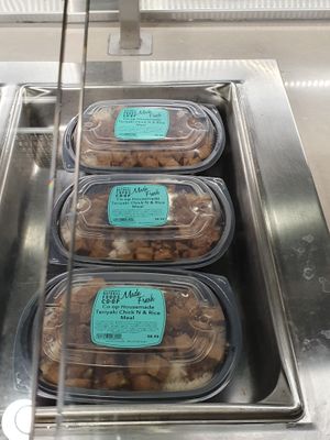 Vegan Teriyaki chick'n hot and ready to eat!  at Sacramento Natural Foods Co-op in Sacramento