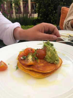 Chickpea pancakes at The Garden Room in Dublin