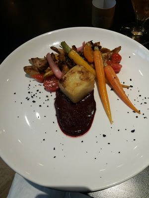 Confit artichoke hearts with red wine jus at 10 Fleet Street in Dublin