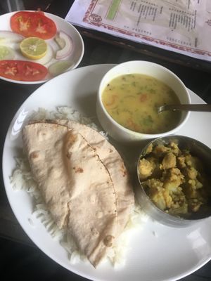 Veg combo at Lucy's Heritage Cafe in Varanasi