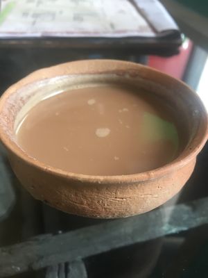 Masala chai with soya milk  at Lucy's Heritage Cafe in Varanasi