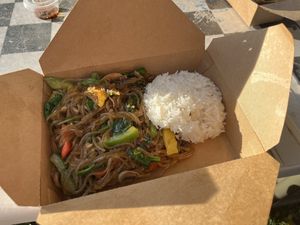 Take-out sweet potato noodles  at Kinabolle in Oslo