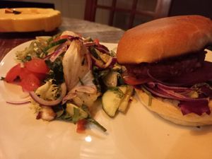 Beyond burger at The Railway Hotel in West Wickham