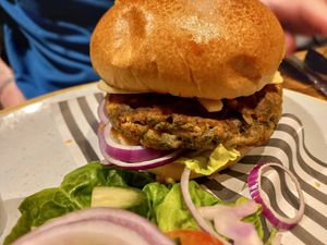 New Falafel Burger at The Railway Hotel in West Wickham