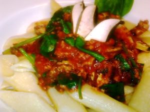 Please note we will be opening soon, we are busy renovating at the moment. Thank you
Our Soya Bolognaise Dish at Hungry Cat in Harleston