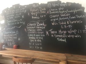 Vegan menu board  at Hungry Cat in Harleston