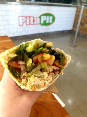 Falafel pita with hummus and all the salads at Pita Pit in Currambine