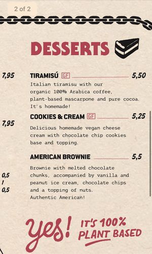 Postre menu  at Mad Mad Vegan - Chueca in Madrid