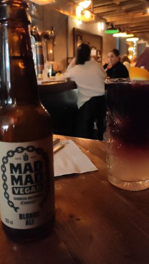 Mad Mad Vegan Pale Ale and Tinto de Verano at Mad Mad Vegan - Chueca in Madrid