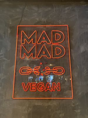 Neon signage/logo  at Mad Mad Vegan - Chueca in Madrid