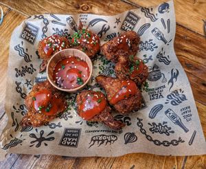 Homemade Buffalo Coli Wings (7/10) at Mad Mad Vegan - Chueca in Madrid