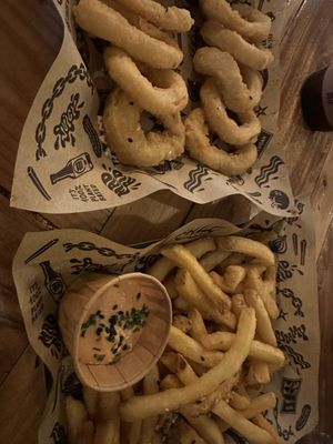 Calamari and fries!   at Mad Mad Vegan - Chueca in Madrid