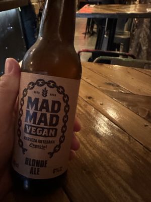Blonde organic beer   at Mad Mad Vegan - Chueca in Madrid