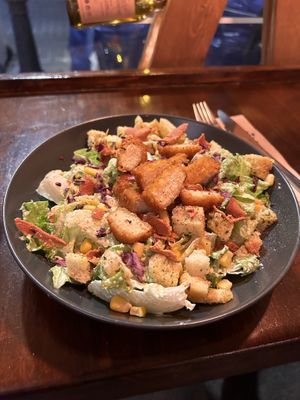 Chicken & bacon Caesar salad - did not disappoint!   at Mad Mad Vegan - Chueca in Madrid