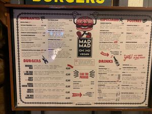 Menu + Prices at Mad Mad Vegan - Chueca in Madrid