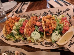 Chorizo tacos at Mad Mad Vegan - Chueca in Madrid