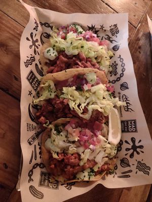 tacos de chorizo at Mad Mad Vegan - Chueca in Madrid