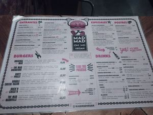 Menù at Mad Mad Vegan - Chueca in Madrid