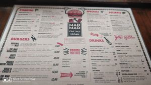 Full menu (English) at Mad Mad Vegan - Chueca in Madrid
