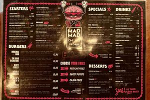 English menu  at Mad Mad Vegan - Chueca in Madrid