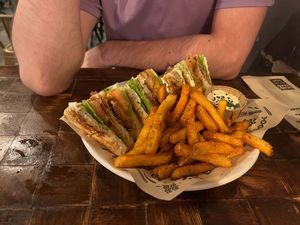 Mad Club Sandwich with Peri Peri Fries   at Mad Mad Vegan - Chueca in Madrid