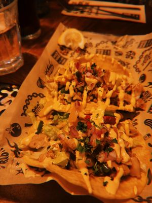 Tacos with "chicken“  at Mad Mad Vegan - Chueca in Madrid