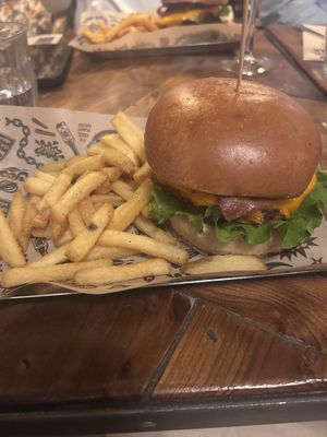 Double bacon and cheeseburger   at Mad Mad Vegan - Chueca in Madrid