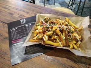 Supreme Yaya fries, my fave!!!  at Mad Mad Vegan - Chueca in Madrid