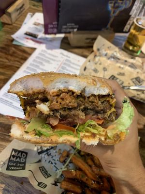Vegan burger at Mad Mad Vegan - Chueca in Madrid