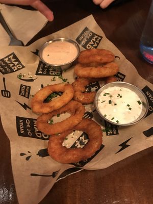 onion rings were fab! at Mad Mad Vegan - Chueca in Madrid