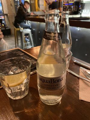 The sparkling water was great! at Mad Mad Vegan - Chueca in Madrid