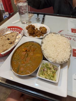 Veg korma and chapati  at Roopa's Kitchen in Temple