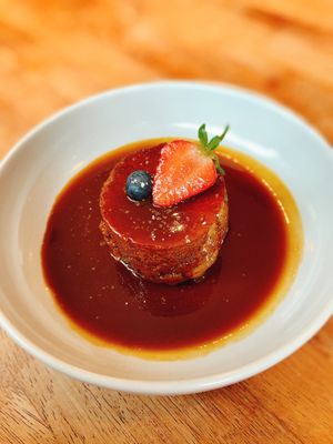 Vegan Sticky Toffee Pudding at The Rustic Grill in Turriff