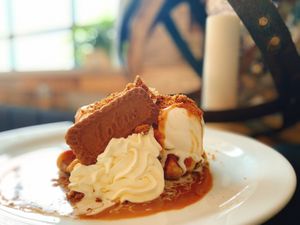 Vegan Biscoff Loaded Waffle at The Rustic Grill in Turriff