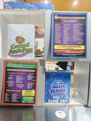 Candy and menu at Ike's in San Luis Obispo