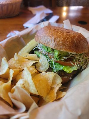 Garden burger at The Yellow Deli in Vista