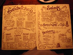 Lunch menu at The Yellow Deli in Vista