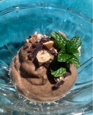 Avocado & cocoa (sugar free) pudding  at Omeguri-an in Seiyo