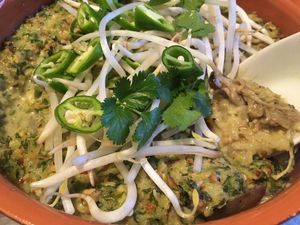 Green curry casserole  at Omeguri-an in Seiyo