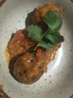 Millet meatball in marsala sauce  at Omeguri-an in Seiyo