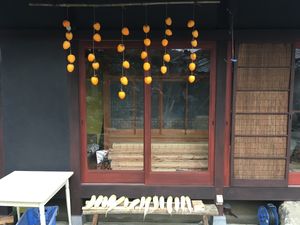Persimmon and daikon drying  at Omeguri-an in Seiyo